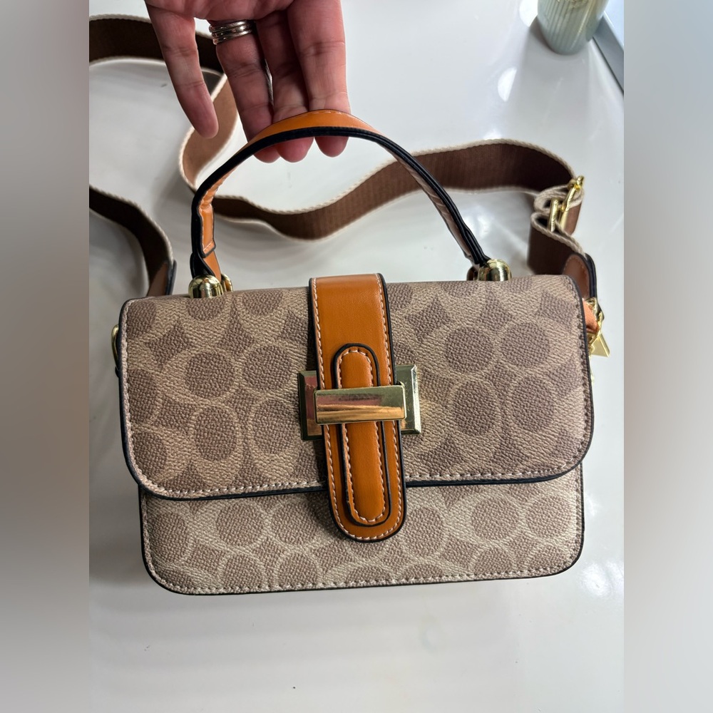 Tan and Brown Designer Women's Bag